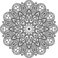 Circular Flower Mandala on White Free Vector