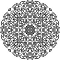 Circular Flower Mandala on White Free Vector