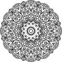 Circular Flower Mandala on White Free Vector