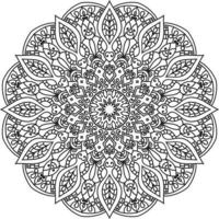 Circular Flower Mandala on White Free Vector