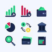 colección de conjunto de iconos de banca de aplicación ui ux vector