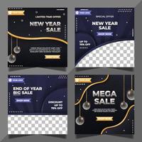 New Year Sale Social Media Post vector