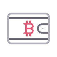 ilustración de vector de billetera bitcoin en un fondo. símbolos de calidad premium. iconos vectoriales para concepto y diseño gráfico.