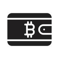 ilustración de vector de billetera bitcoin en un fondo. símbolos de calidad premium. iconos vectoriales para concepto y diseño gráfico.