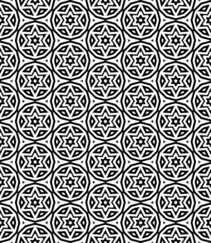 Black and white seamless abstract pattern. Background and backdrop. Grayscale ornamental design. vector
