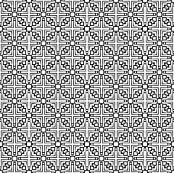 Black and white seamless pattern texture. Greyscale ornamental graphic design. Mosaic ornaments. Pattern template. vector