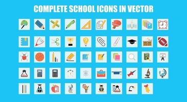 All school icons vector file Adobe Illustrator Artwork