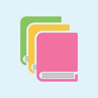 bundle of pink, yellow and green books in vector file Adobe Illustrator Artwork