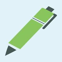 Ball pen in green and dark grey vector file icon Adobe Illustrator Artwork