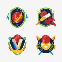 conjunto de logotipo deportivo de críquet vector