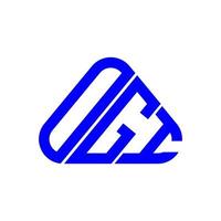 OGI letter logo creative design with vector graphic, OGI simple and modern logo.