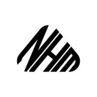 Diseño creativo del logotipo de la letra nhm con gráfico vectorial, logotipo simple y moderno de nhm. vector