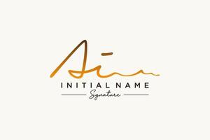 Initial AI signature logo template vector. Hand drawn Calligraphy lettering Vector illustration.