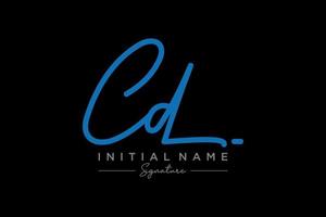 Initial CD signature logo template vector. Hand drawn Calligraphy lettering Vector illustration.