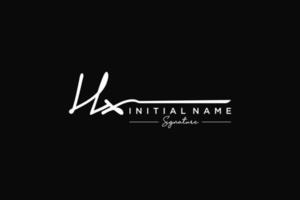 Initial HX signature logo template vector. Hand drawn Calligraphy lettering Vector illustration.