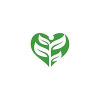 logotipo de hojas verdes. planta naturaleza eco jardín icono estilizado vector botánico.