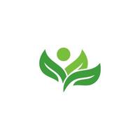 Green leaves logo. plant nature eco garden stylized icon vector botanical.