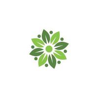 Green leaves logo. plant nature eco garden stylized icon vector botanical.