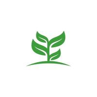 Green leaves logo. plant nature eco garden stylized icon vector botanical.