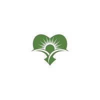 Green leaves logo. plant nature eco garden stylized icon vector botanical.