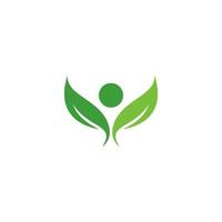 logotipo de hojas verdes. planta naturaleza eco jardín icono estilizado vector botánico.