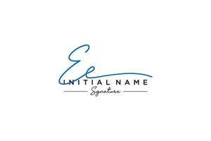 Initial EE signature logo template vector. Hand drawn Calligraphy lettering Vector illustration.