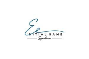 Initial EE signature logo template vector. Hand drawn Calligraphy lettering Vector illustration.