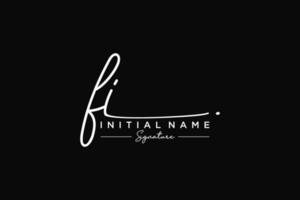 Initial FI signature logo template vector. Hand drawn Calligraphy lettering Vector illustration.