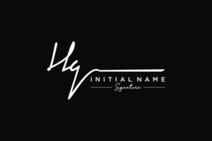 Initial HQ signature logo template vector. Hand drawn Calligraphy lettering Vector illustration.