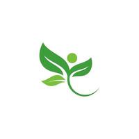 Green leaves logo. plant nature eco garden stylized icon vector botanical.