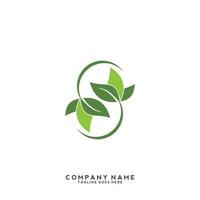 Green leaves logo. plant nature eco garden stylized icon vector botanical.