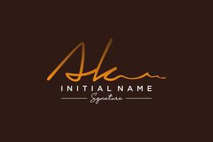 Initial AK signature logo template vector. Hand drawn Calligraphy lettering Vector illustration.