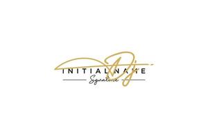 Initial DJ signature logo template vector. Hand drawn Calligraphy lettering Vector illustration.