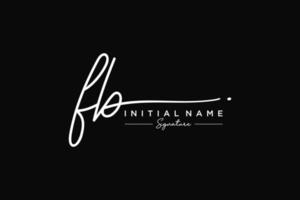 Initial FB signature logo template vector. Hand drawn Calligraphy lettering Vector illustration.