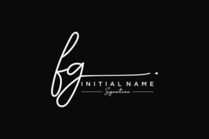 Initial FG signature logo template vector. Hand drawn Calligraphy lettering Vector illustration.