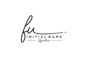 Initial FU signature logo template vector. Hand drawn Calligraphy lettering Vector illustration.