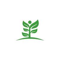 Green leaves logo. plant nature eco garden stylized icon vector botanical.