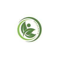 Green leaves logo. plant nature eco garden stylized icon vector botanical.