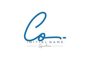 Initial CO signature logo template vector. Hand drawn Calligraphy lettering Vector illustration.