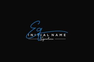 Initial EQ signature logo template vector. Hand drawn Calligraphy lettering Vector illustration.