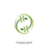 Green leaves logo. plant nature eco garden stylized icon vector botanical.