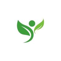 Green leaves logo. plant nature eco garden stylized icon vector botanical.