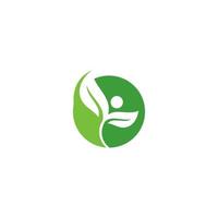 logotipo de hojas verdes. planta naturaleza eco jardín icono estilizado vector botánico.