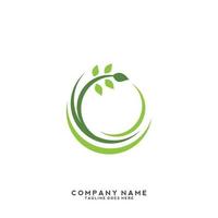 Green leaves logo. plant nature eco garden stylized icon vector botanical.