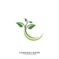 Green leaves logo. plant nature eco garden stylized icon vector botanical.