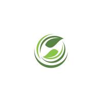 Green leaves logo. plant nature eco garden stylized icon vector botanical.