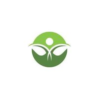 Green leaves logo. plant nature eco garden stylized icon vector botanical.