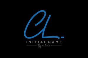 Initial CL signature logo template vector. Hand drawn Calligraphy lettering Vector illustration.