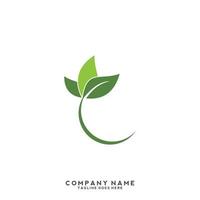 Green leaves logo. plant nature eco garden stylized icon vector botanical.