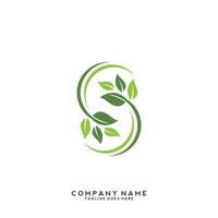 Green leaves logo. plant nature eco garden stylized icon vector botanical.